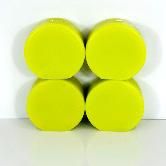 Room Essentials Candle Set Green Blue Smiley Face Figural 3" Decorative 4-Pack - Picture 4 of 4